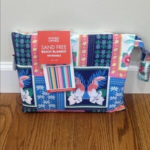 Tropical send free, reversible, beach, blanket